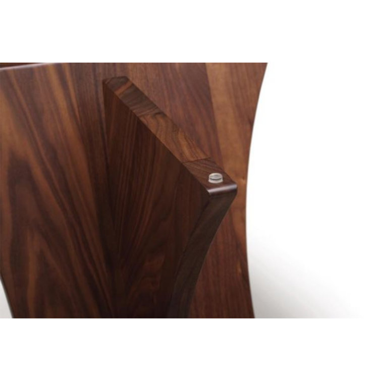 Round Wood and Glass Accent End Table