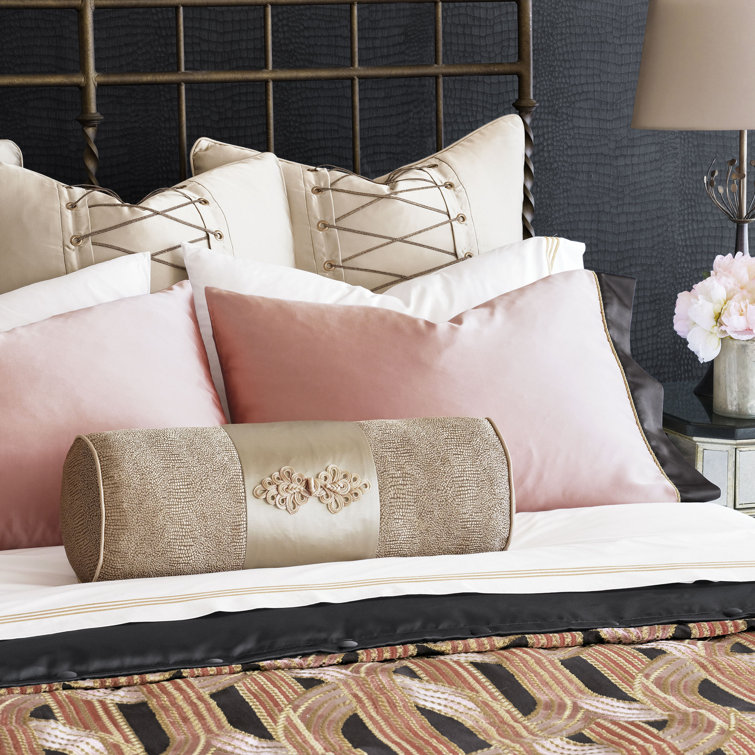 Arwen Queen Rose Quartz and Gold Duvet Cover Set