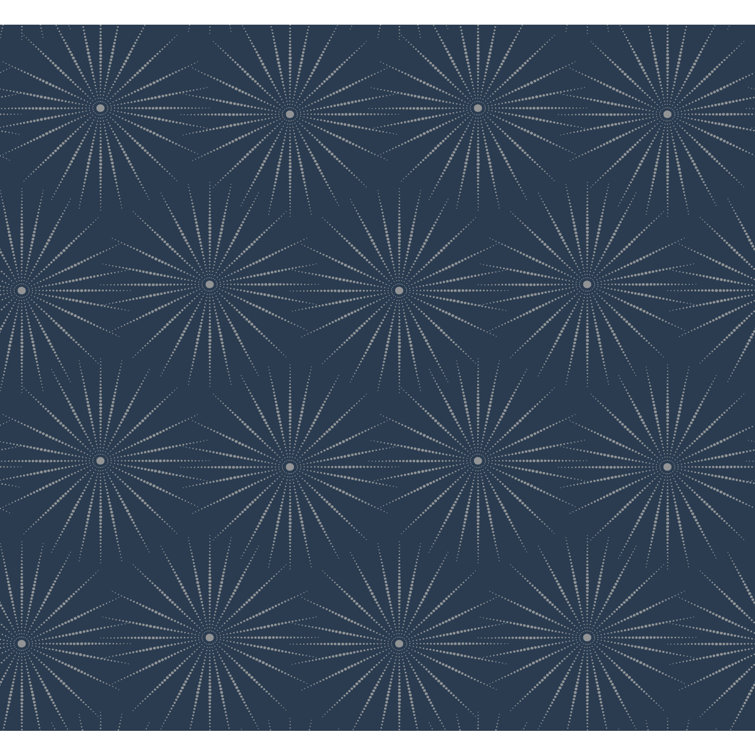 Blue and Silver Starlight Non-Pasted Washable Wallpaper
