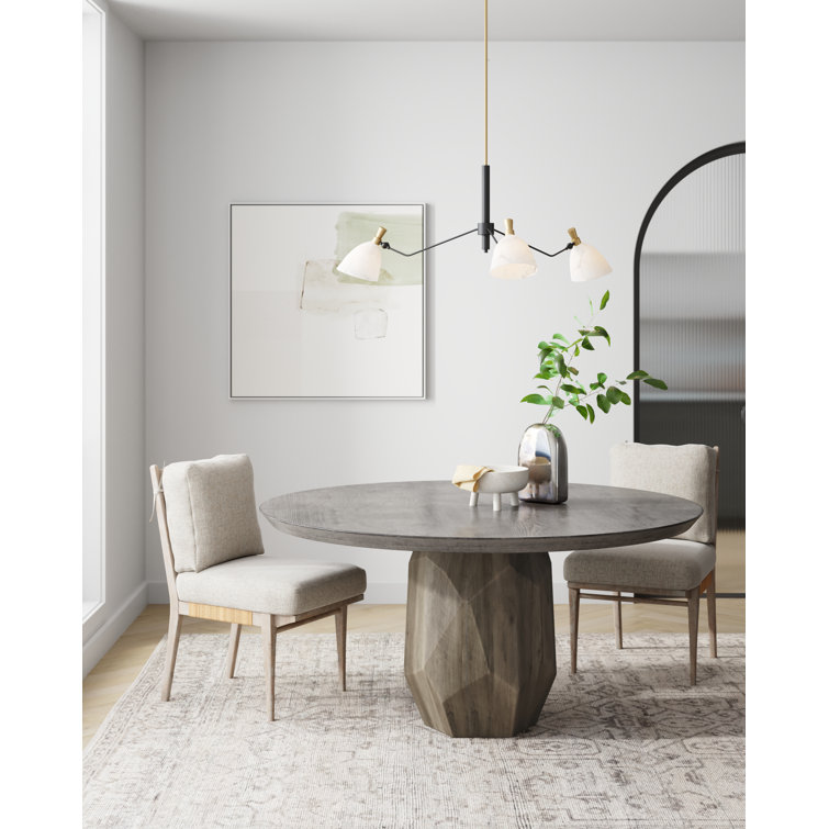 Terrus Gray Upholstered Side Chair with Light Wood Frame