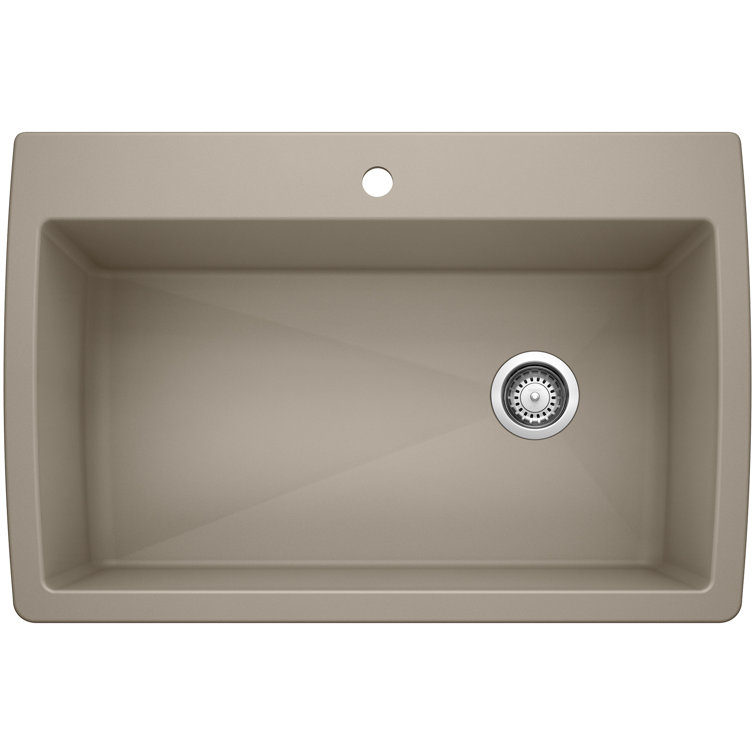 Truffle Granite Composite Single Bowl Drop-In/Undermount Kitchen Sink