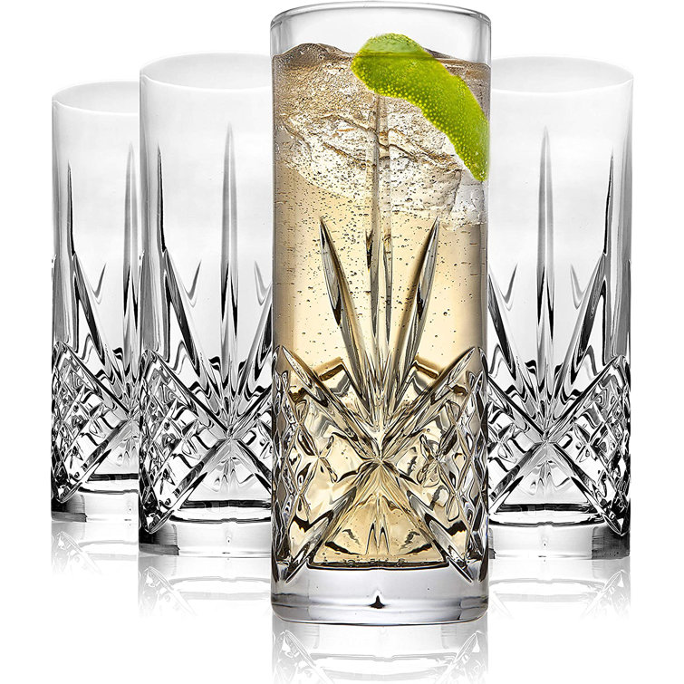 Dublin Crystal 12oz Highball Glass Set of 4