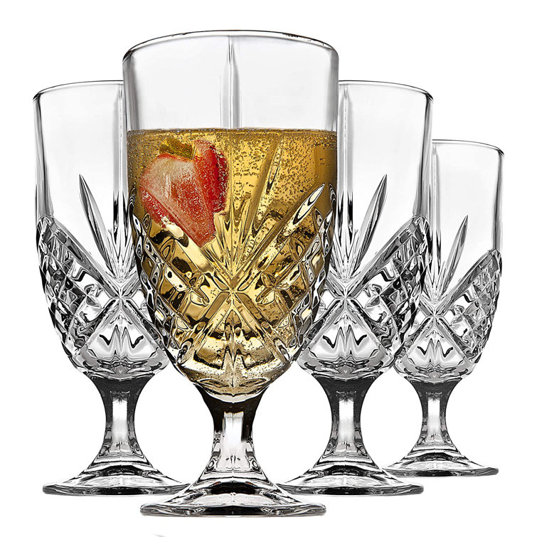 Godinger Dublin Crystal Cut Lowball Glass Set of Four