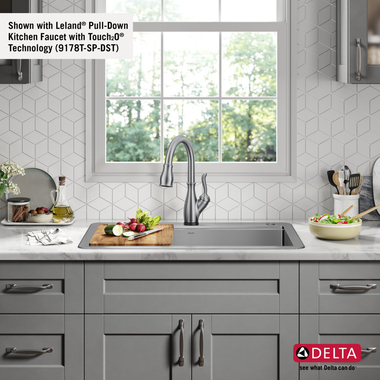 Delta 33" Stainless Steel Double Bowl Drop-In Kitchen Sink
