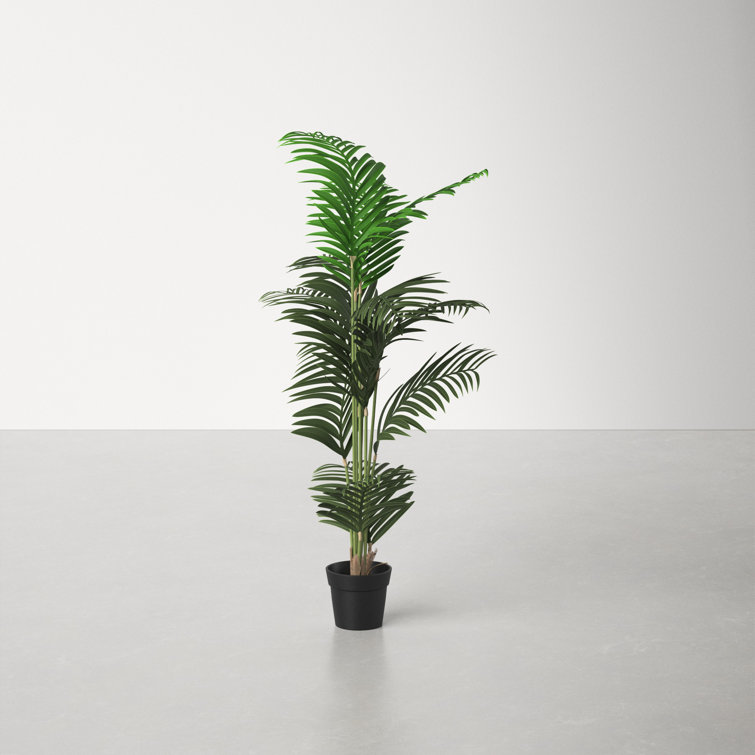 56'' Green Plastic Potted Artificial Palm Floor Plant