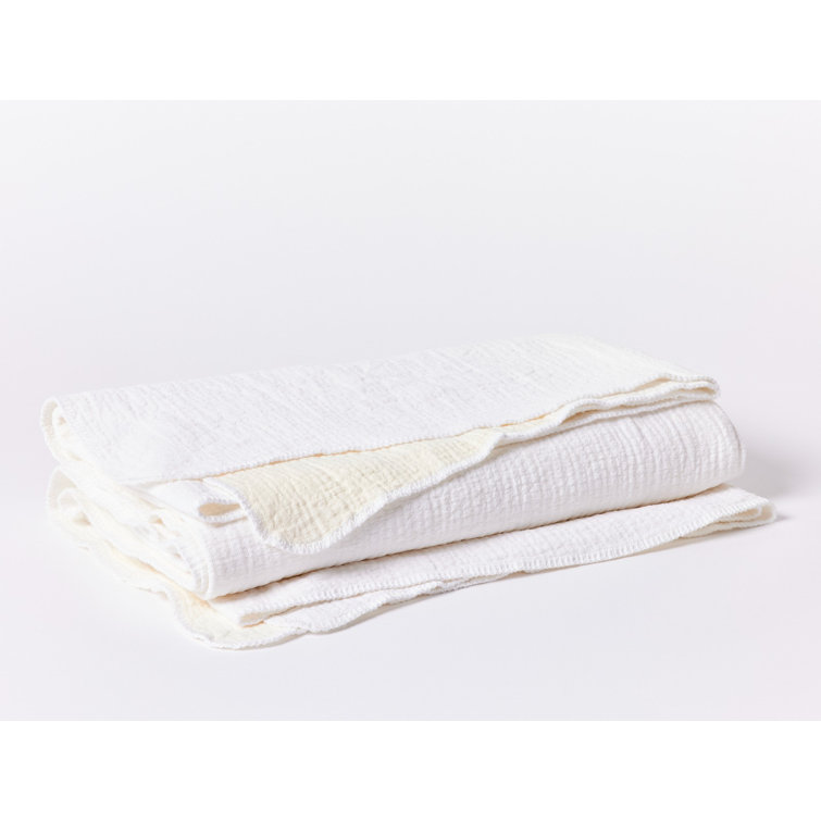 Alpine White Cozy Organic Cotton Full/Queen Throw Blanket