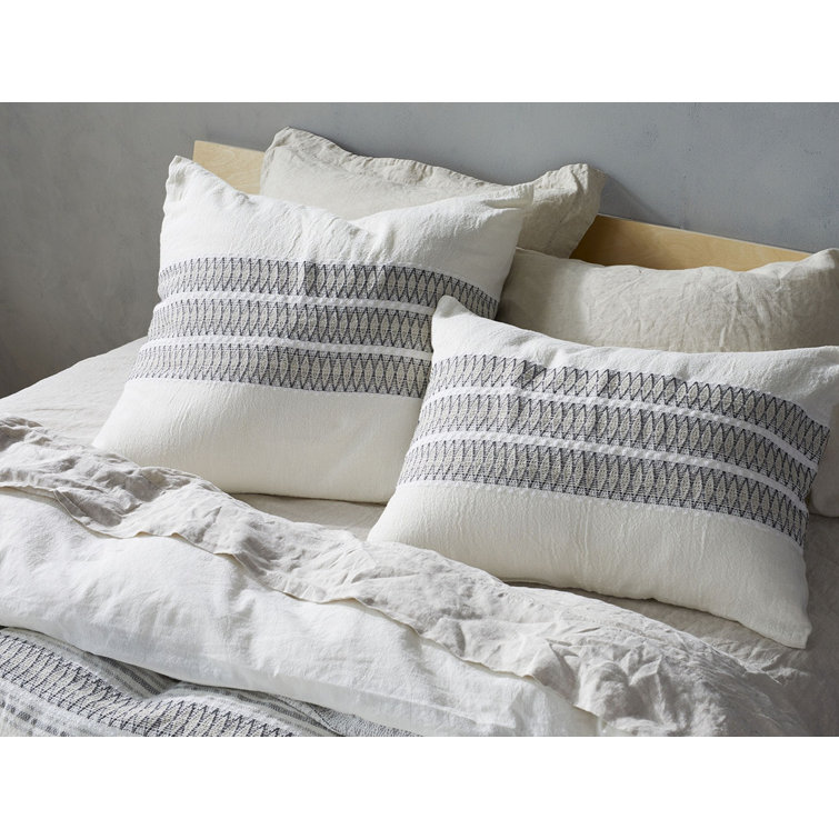 Lost Coast Organic Cotton Standard/Queen Sham in Soft White/Deep Graphite