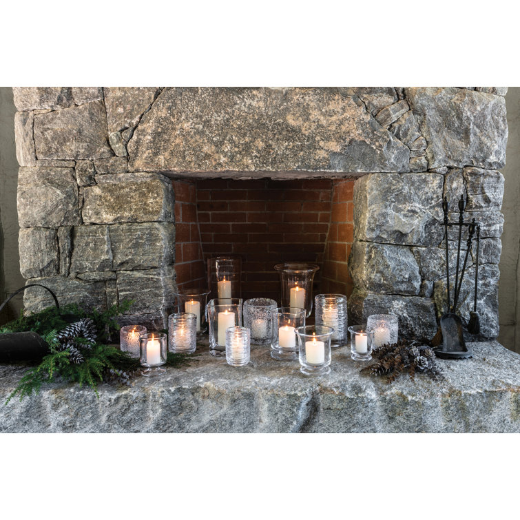 Simon Pearce Small Clear Glass Hurricane Candle Holders