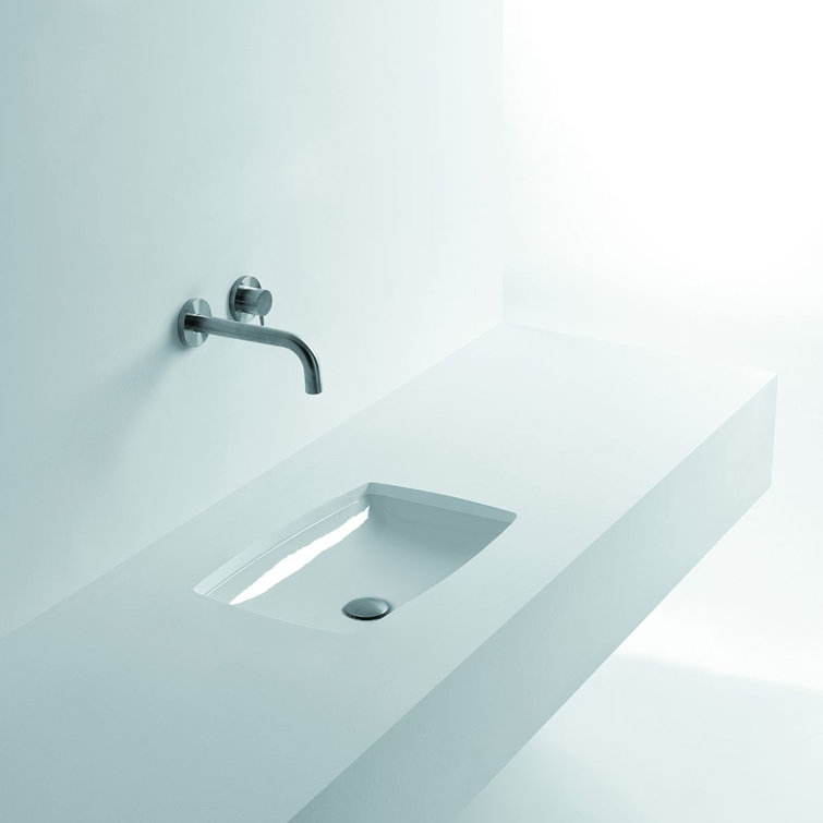 15.7'' White Ceramic Rectangular Undermount Bathroom Sink