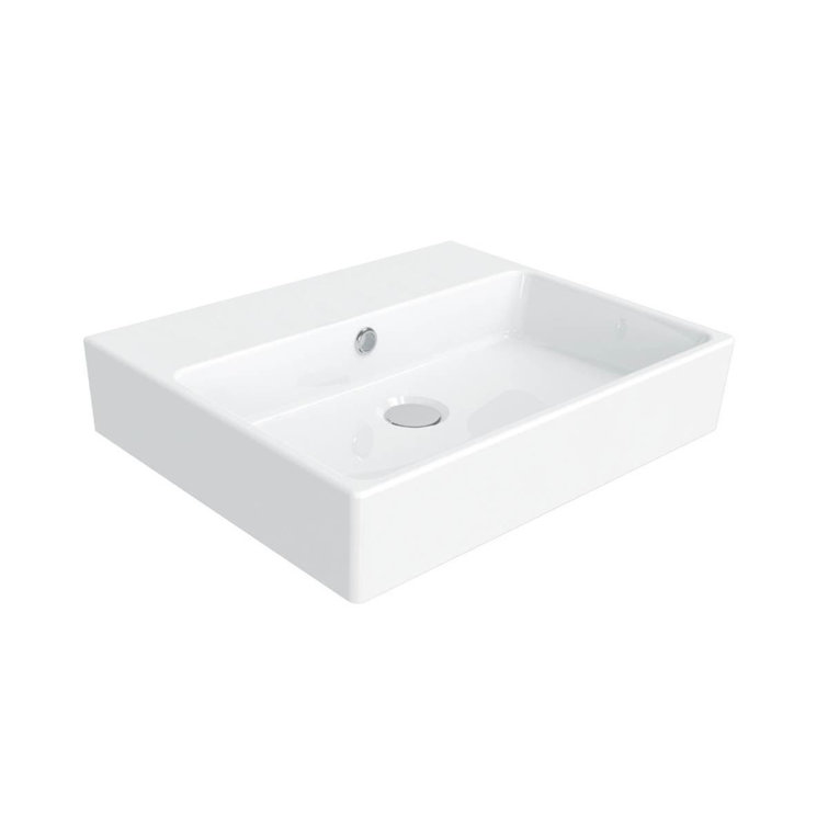 Simple 19.7'' White Ceramic Rectangular Wall-Mount Bathroom Sink