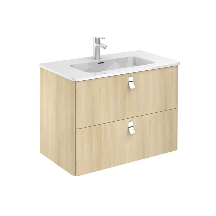 Nordic Oak 32'' Wall-Mounted Single Bathroom Vanity Set with Mirror