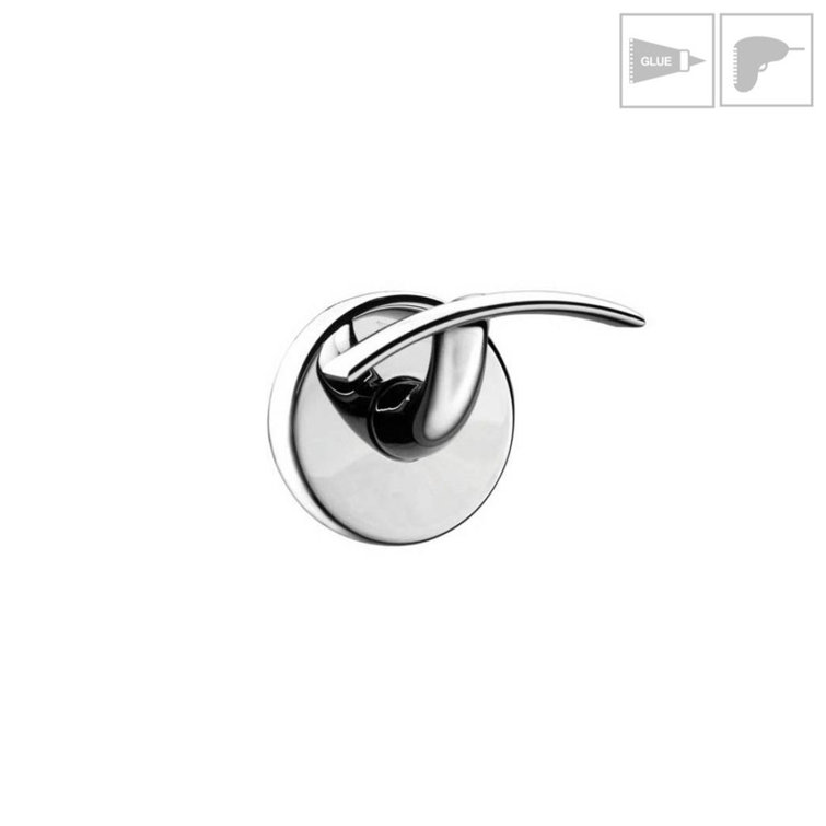 Polished Chrome Wall Mounted Single Towel Hook