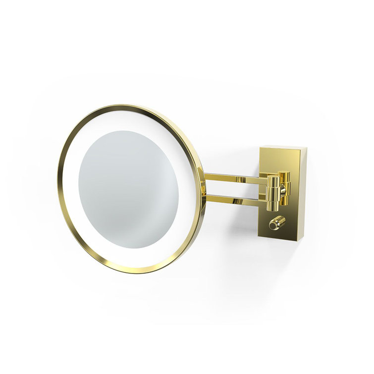 Gold Round LED Wall Mount Magnifying Mirror