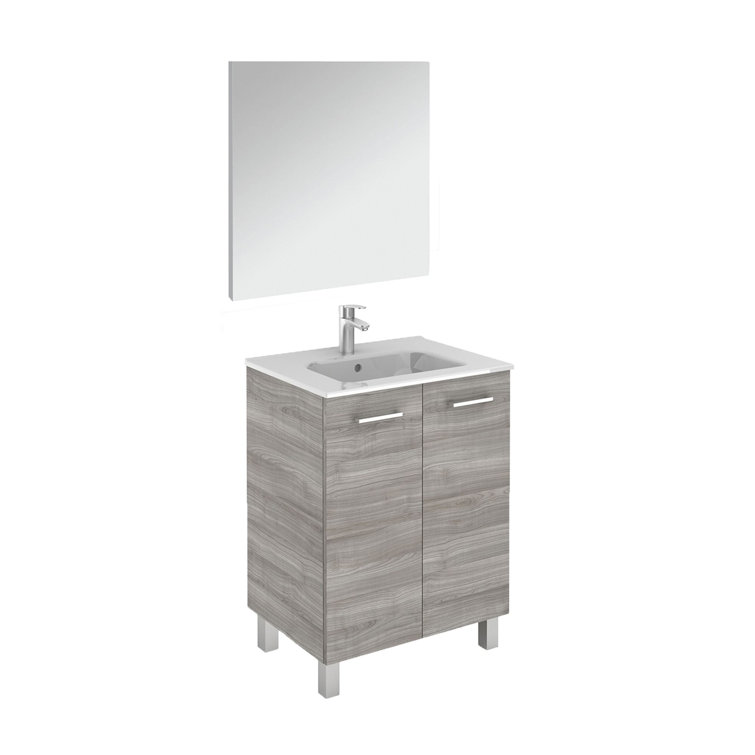 Sandy Grey 28" Freestanding Single Basin Vanity with Ceramic Top