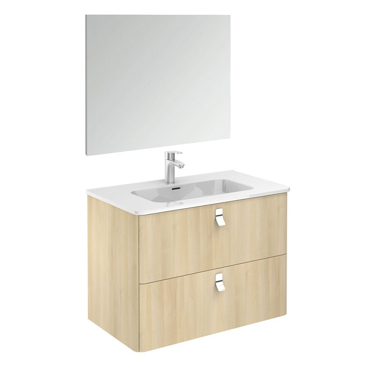 Concert 32" Nordic Oak Wall-Mounted Single Sink Vanity with Ceramic Top