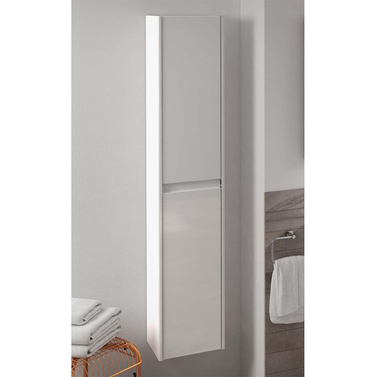 Glossy White MDF Single Sink Vanity with Mirror