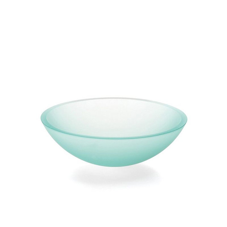 Frosted Glass Circular Above-Counter Bathroom Sink