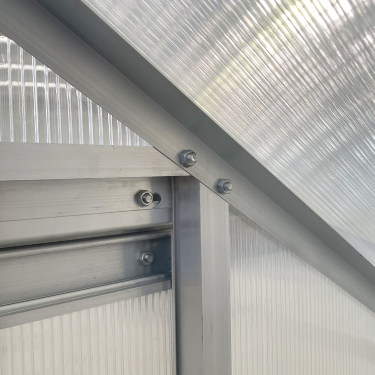 Outsunny 6' x 4' Clear Aluminum Polycarbonate Lean-to Greenhouse