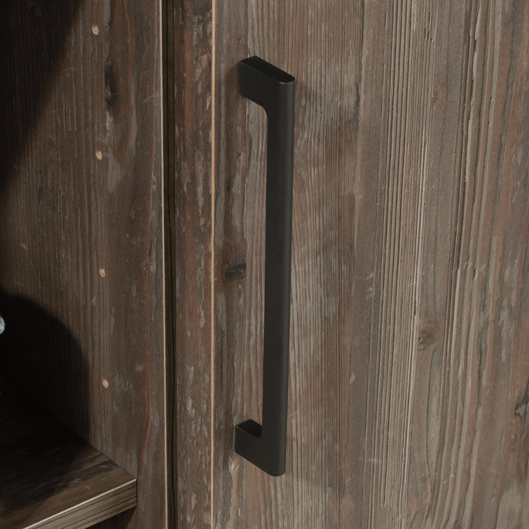 Pebble Pine Transitional Armoire with Sliding Door