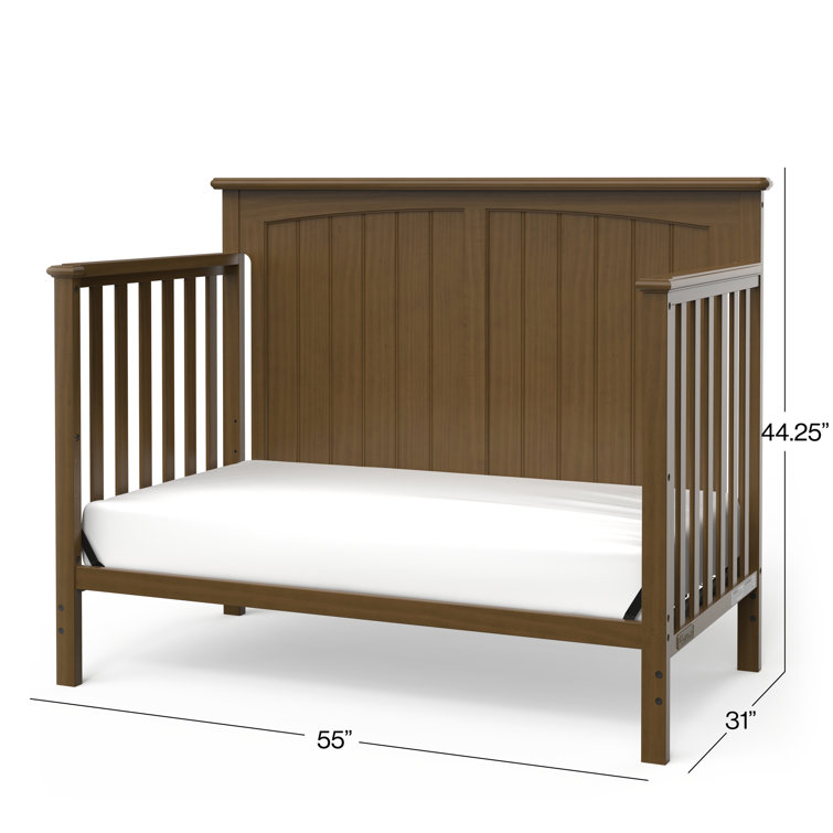 Sheldon Cocoa Bean Pinewood 4-in-1 Convertible Crib