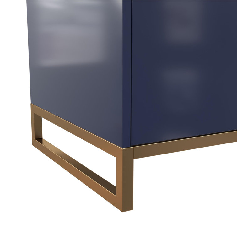 Navy Blue and Gold 24" Freestanding Bathroom Vanity