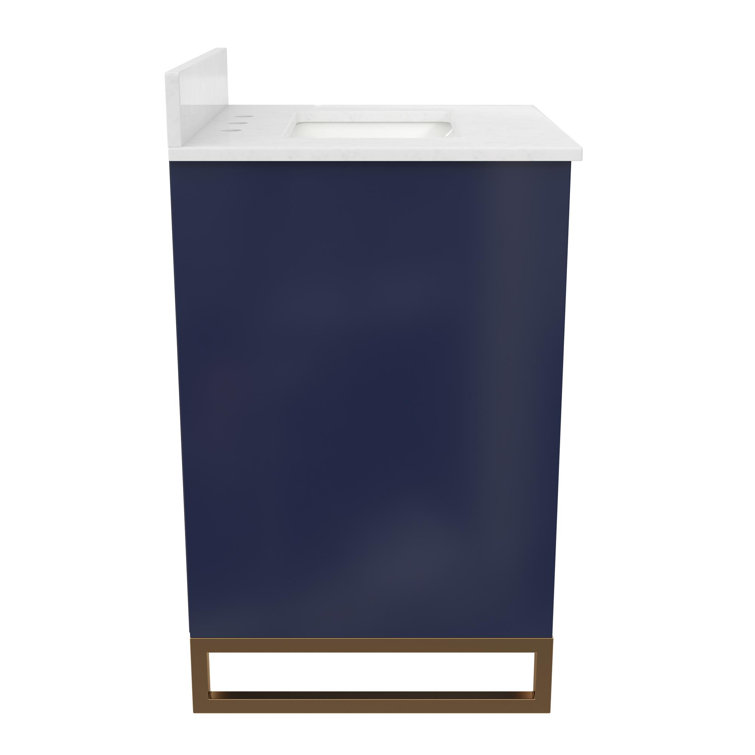 Navy Blue and Gold 24" Freestanding Bathroom Vanity