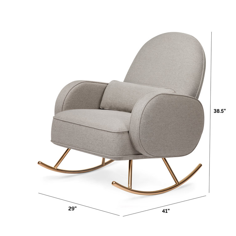 Compass 36" Rose Gold and Grey Eco-Weave Rocker with Lumbar Pillow