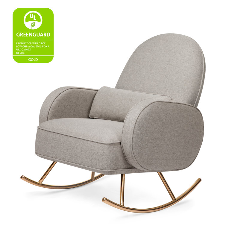 Compass 36" Rose Gold and Grey Eco-Weave Rocker with Lumbar Pillow