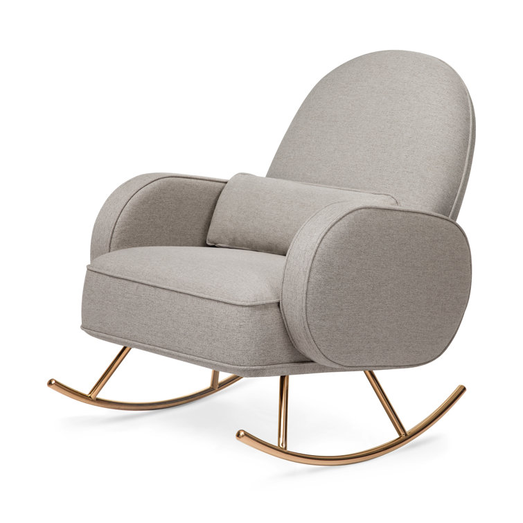 Compass 36" Rose Gold and Grey Eco-Weave Rocker with Lumbar Pillow