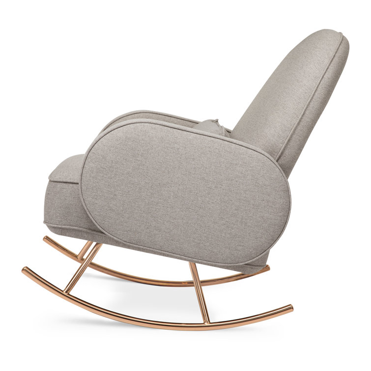 Compass 36" Rose Gold and Grey Eco-Weave Rocker with Lumbar Pillow