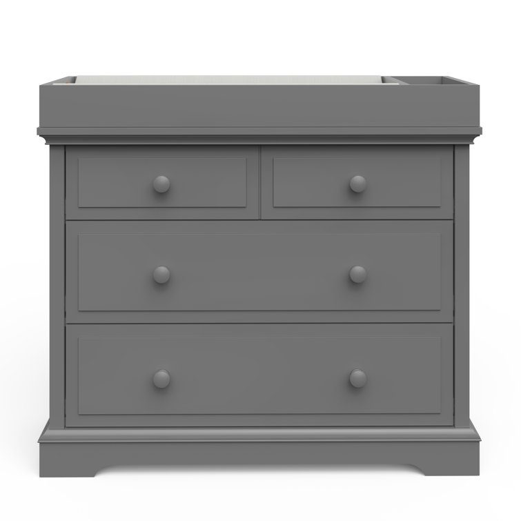Cool Gray 3-Drawer Nursery Dresser with English Dovetail Construction
