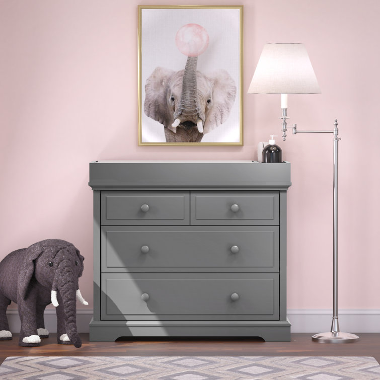 Cool Gray 3-Drawer Nursery Dresser with English Dovetail Construction