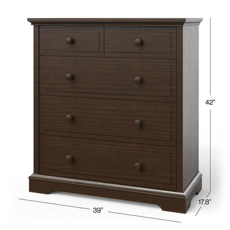 Slate Pine and MDF 4-Drawer Nursery Chest with Soft Close