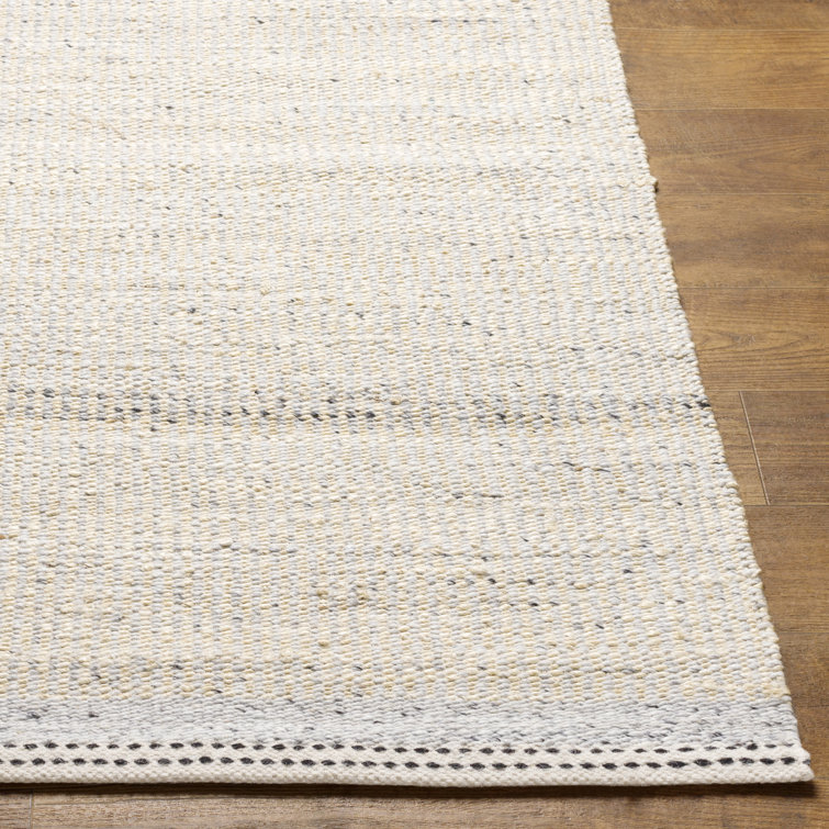 Handmade Black and Beige Wool Tufted 5' x 7' Rug