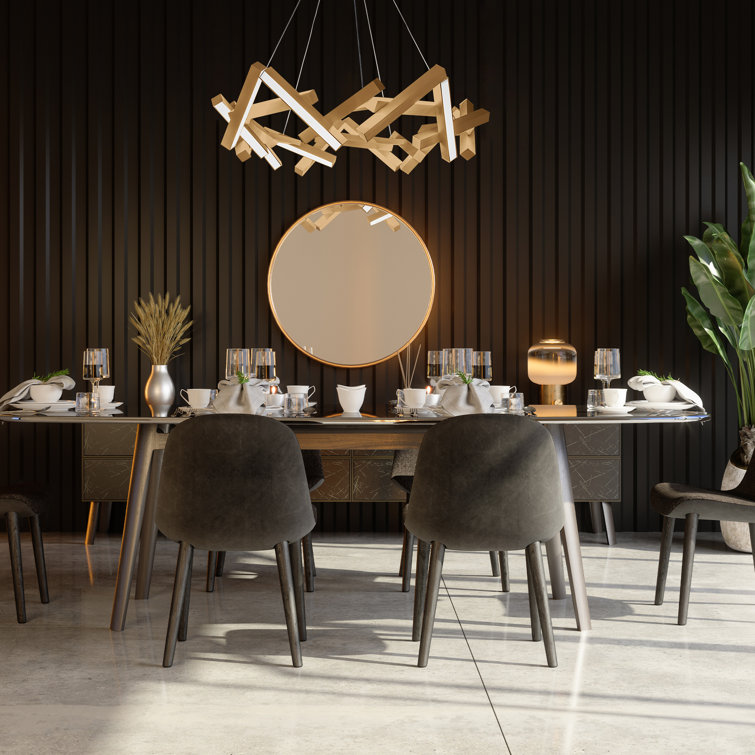 Aged Brass 21-Light LED Geometric Chandelier with White Acrylic Diffuser