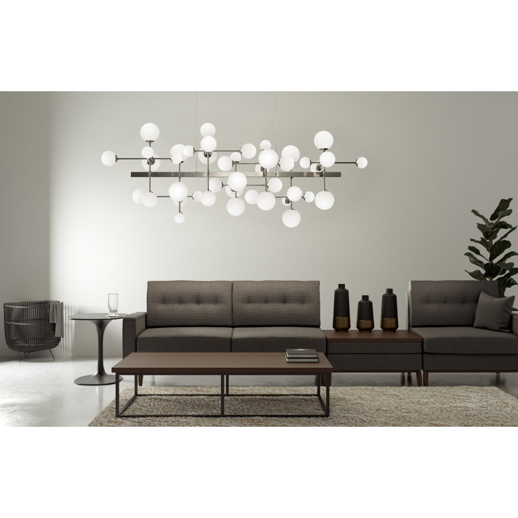 Nebula Satin Nickel 11-Light LED Globe Pendant