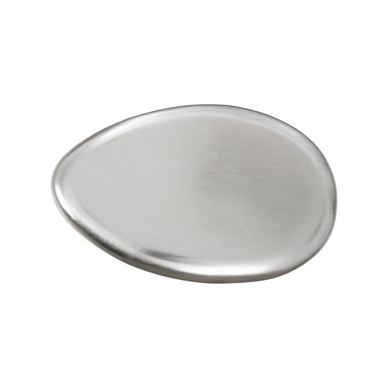 Transitional Silver Leaf Oval Outdoor Coffee Table, 54" x 34"