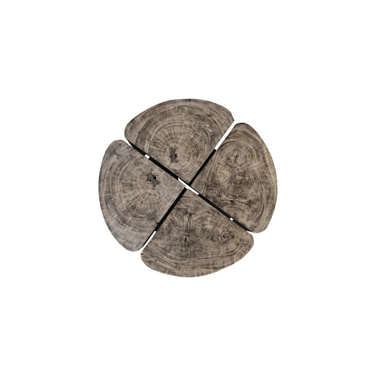 Modern Gray Stone Solid Wood Coffee Table with Storage