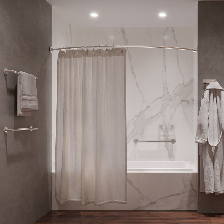 Minimalist 72" Adjustable Curved Fixed Shower Curtain Rod