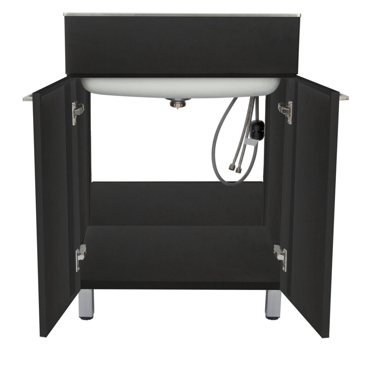 Black Stainless Steel Freestanding Laundry Sink with Faucet
