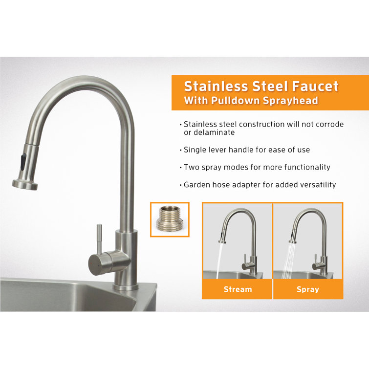 Black Stainless Steel Freestanding Laundry Sink with Faucet