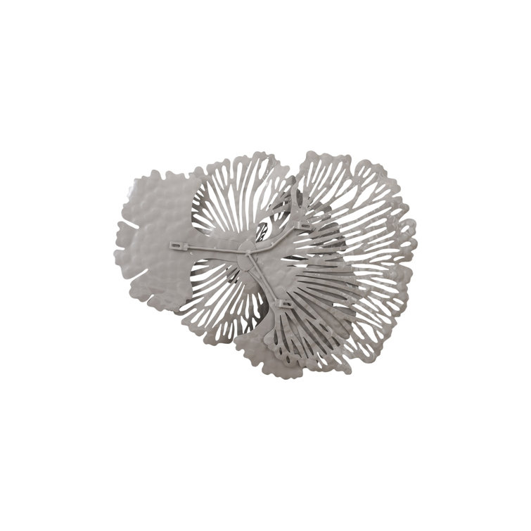 Small Gray Metal Flower Wall Sculpture