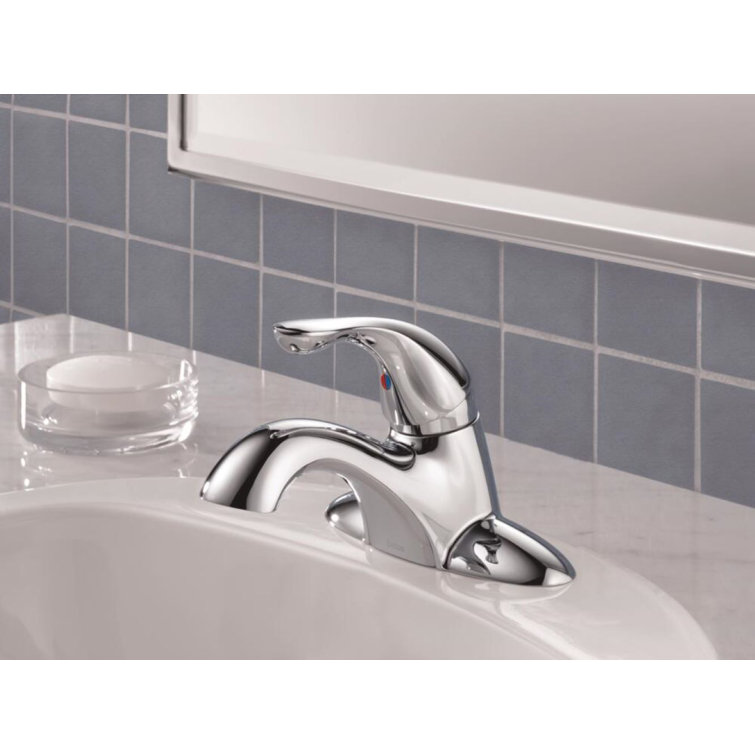 Chrome 4 7/8" Modern Centerset Bathroom Faucet