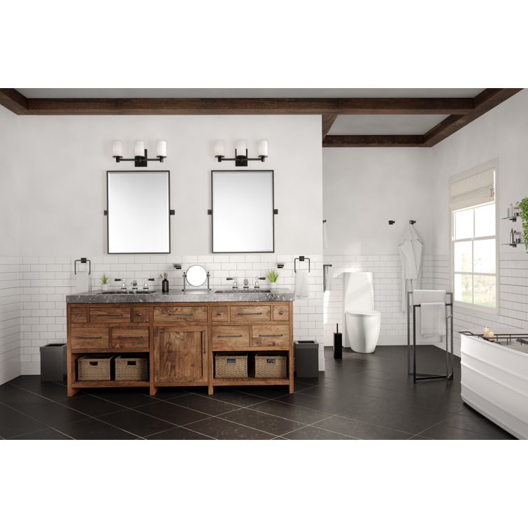 Matte Black Modern Double Robe Hook with Mounting Hardware