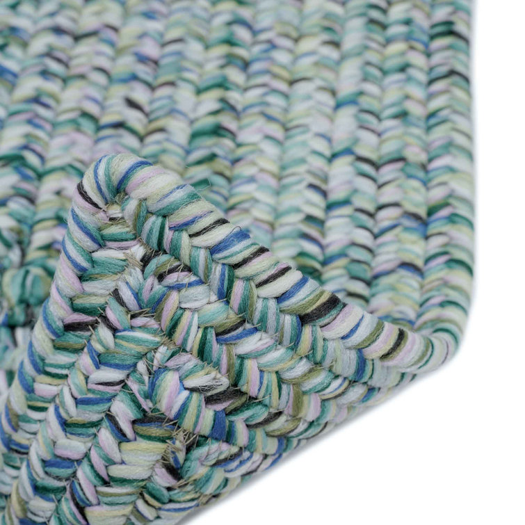 Ocean Blue Braided Synthetic Oval Rug 9' 2" x 13' 2"