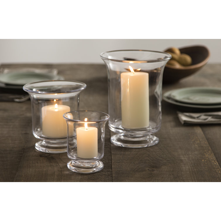 Medium Clear Glass Hurricane Candle Holder
