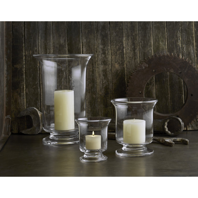Medium Clear Glass Hurricane Candle Holder