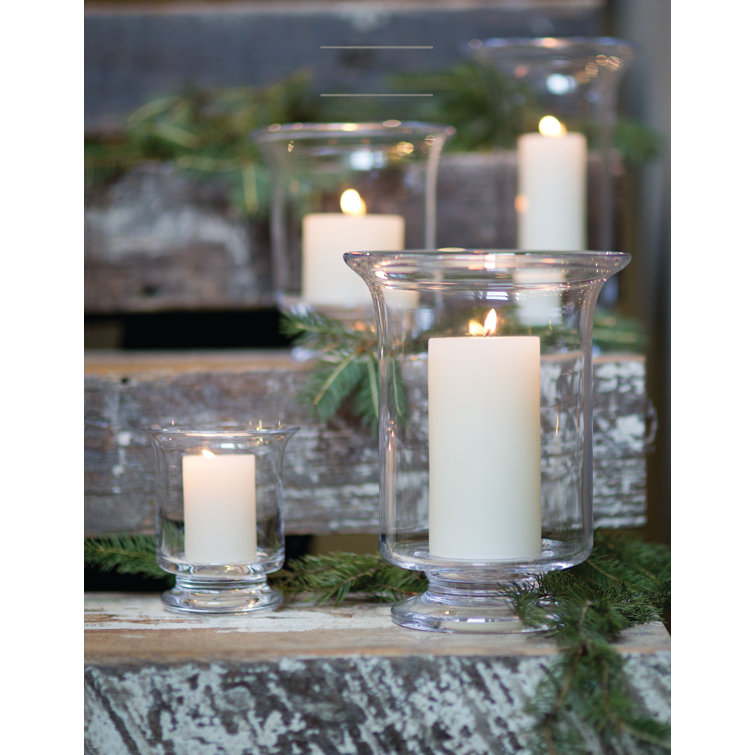 Medium Clear Glass Hurricane Candle Holder