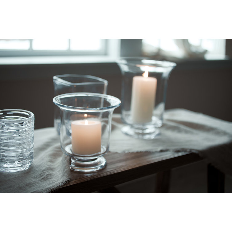 Small Clear Glass Hurricane Candle Holder
