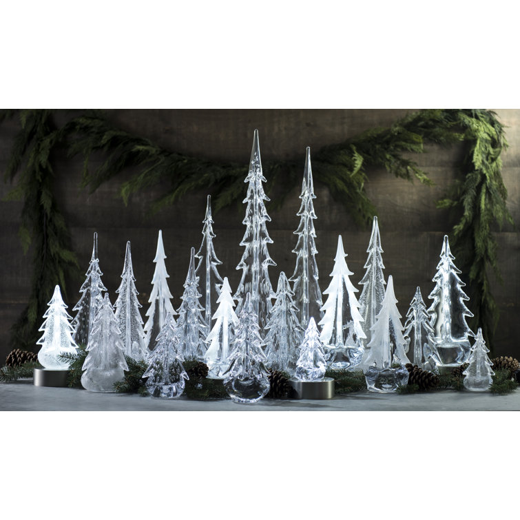 6 Inch Clear Glass Evergreen Tree Figurine